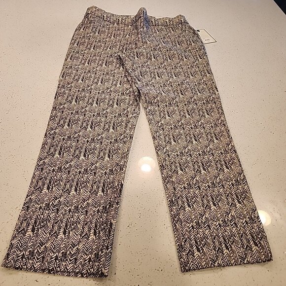 NWT Dana Buchman Mid Rise Ankle Pull On Pants M Black White 27 Inseam - Picture 1 of 6